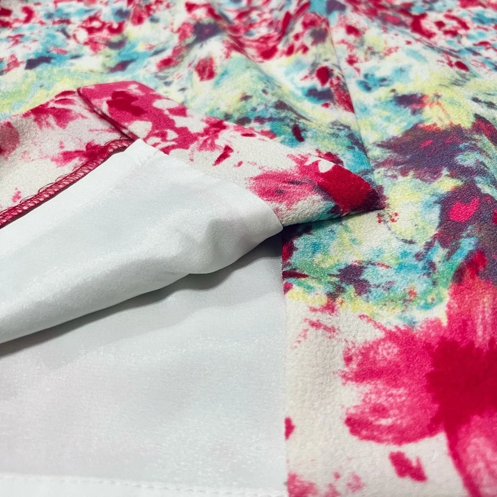 Antonio Melani Peplum Vibrant Watercolors Dress Size 2 - Picture 5 of 6